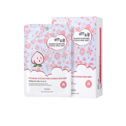 ESFOLIO - Hyaluronic Acid Mask Sheet 10 pzas. (Mascarilla facial de ácido hialurónico con durazno)