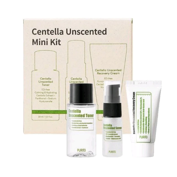 Purito - Centella Unscented Line Kit Miniatura para viaje (3 piezas)